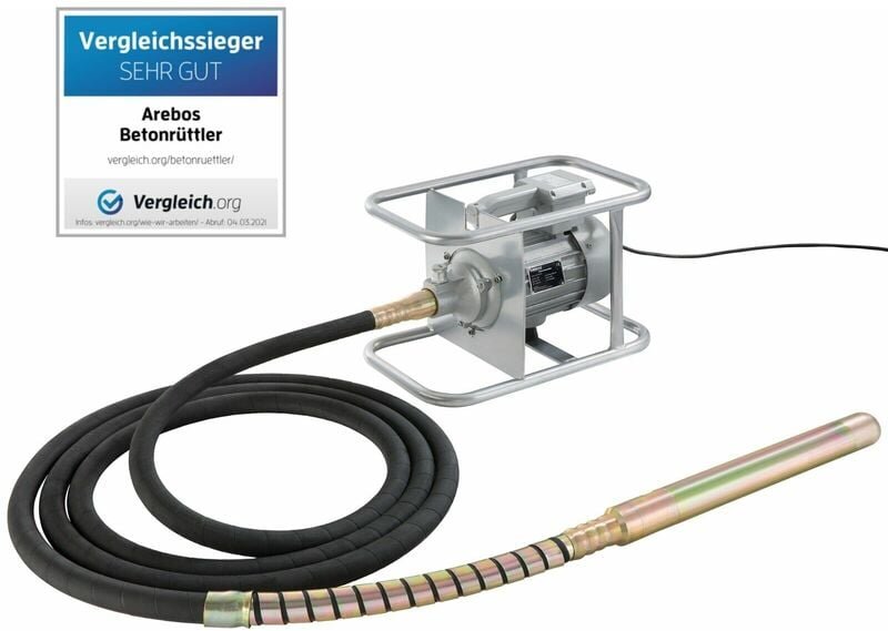 Arebos - Betonrüttler 1500W Innenrüttler Handrüttler Rüttelflasche Flaschenrüttler