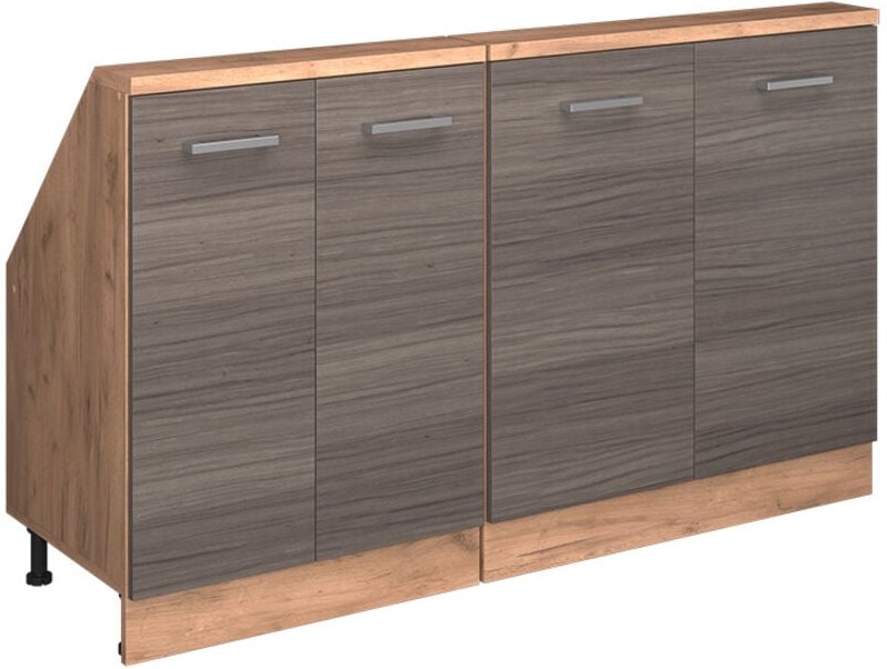 Dachschrägenschrank-Set Rion, Edelgrau/Goldkraft Eiche, 2er Set, Vicco