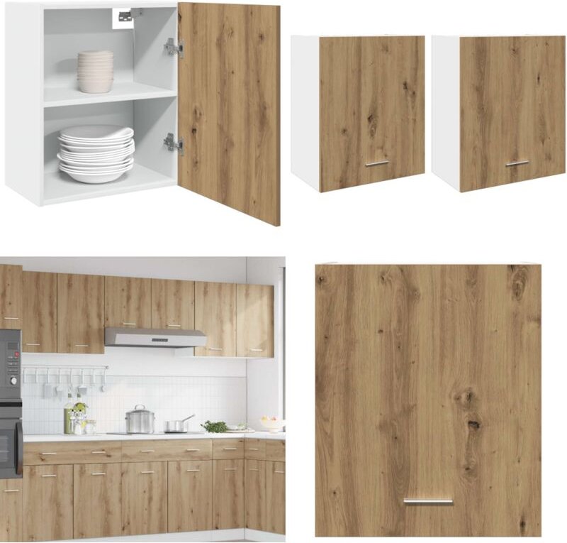 Hängeschränke 2 Stk. Artisan-Eiche 50x31x60 cm Holzwerkstoff - Vidaxl