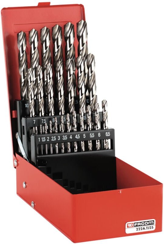 Facom Sortiment Gefräste Bohrer Set, 19-tlg