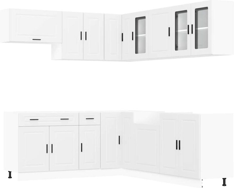 11-tlg. Küchenschrank-Set Porto Weiß Holzwerkstoff vidaXL