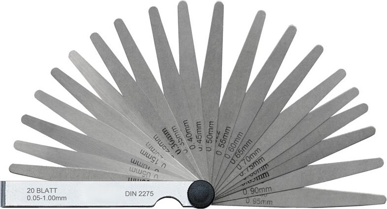 Serie von 13 konisch geformten Fuhlerlehren 005 - 100 mm Fervi fg01
