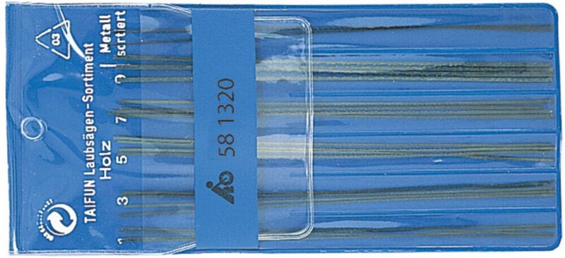 Hoffmann - Laubsägeblätter-Sortiment für Holz / Metall, im Etui, 22-teilig