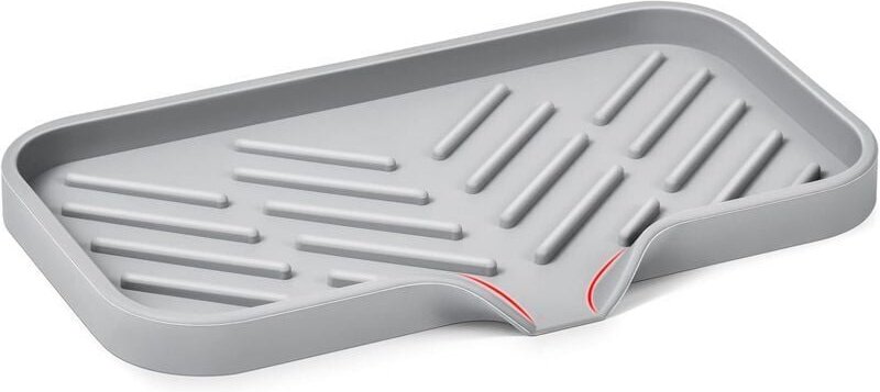 Silikon-Schwammhalter für die Küchenarbeitsplatte – Ablage für Spülmittel und Bürste/Becher/Schüssel – mit Abtropftülle....