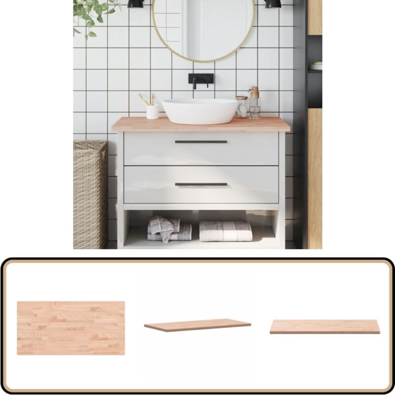 Waschtischplatte 100x50x2,5 cm Massivholz Buche - Massivholzarbeitsplatte - Buchenholz Platte - Badrenovierung - Waschti...