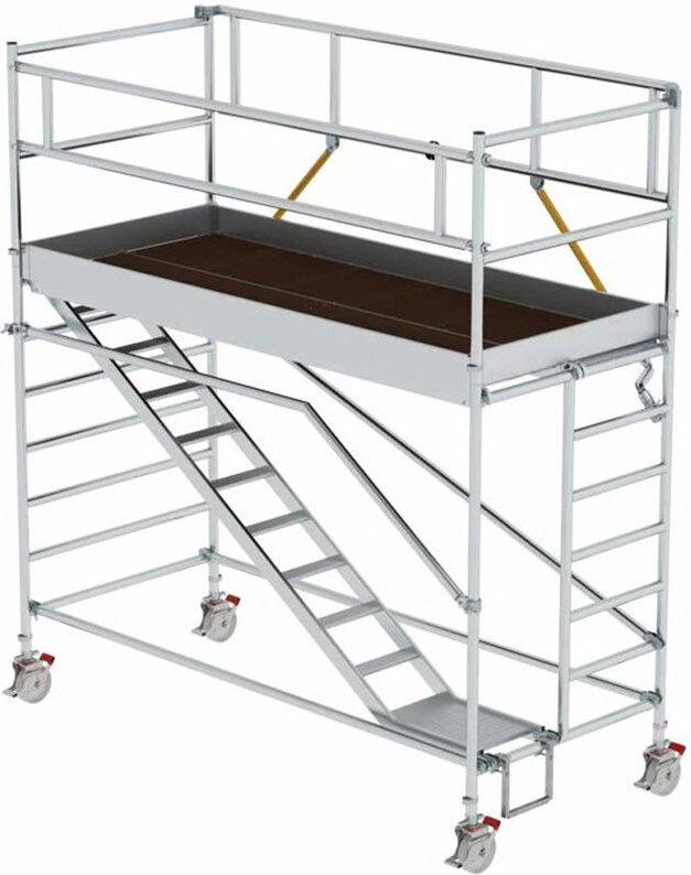 MUNK Rollgerüst SG mit Schrägaufstiegen 1,35x3,00m und Sicherheitsgeländer 4,51m AH