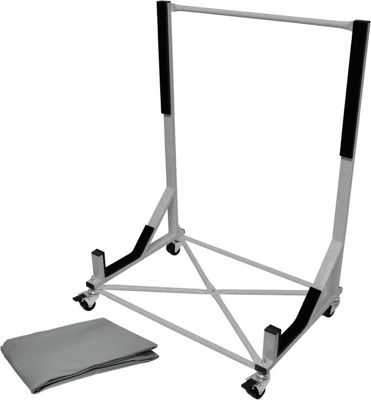 Ecd Germany - Hardtopständer mit 4 feststellbaren Rädern inkl. Bezug - Silber - aus pulverbeschichtetem Stahl - Hardtop ...