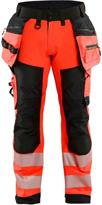 Arbeits-Softshellhose Hochsichtbarkeit Klasse 2 1820 - Rot/Schwarz XL - FR(48) - SE(C54) - Kurz