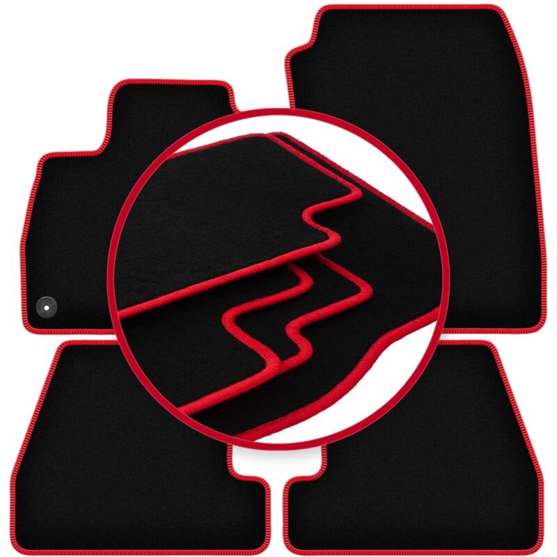 CARLUX-RED Autofußmatten für: Ford Focus MK3 Fließheck, Limousine, Kombi (2010-2018)