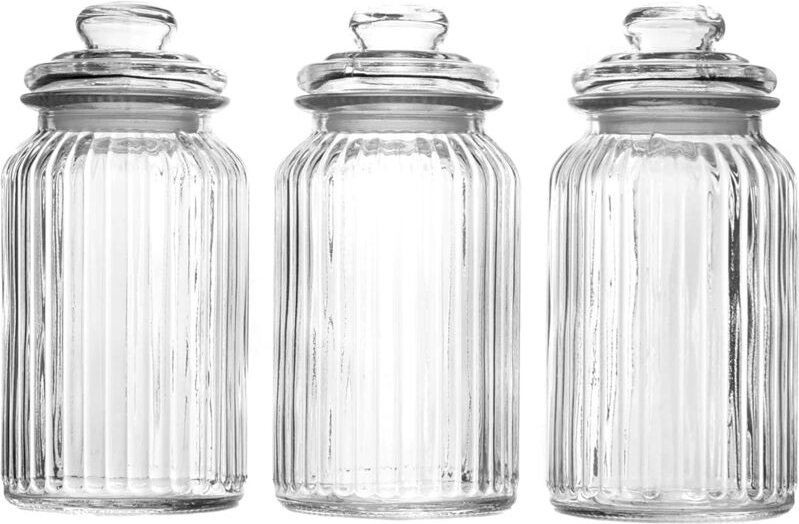 Vintage luftdichte Gläser 1300 ml 3er-Set Traditionelle Aufbewahrungsbehälter für Süßigkeitengläser Aufbewahrung von Küc...