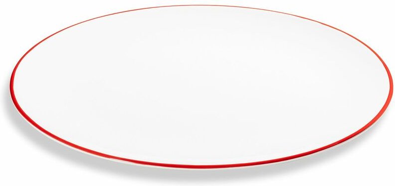Gmundner Keramik - Rubinroter Rand, Platte oval (28x21cm)