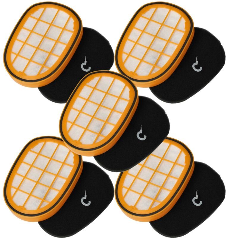 5x Vormotor-Filter, 5x Motorschutz-Filter kompatibel mit Philips XC8147, XC8049, XC8347, XC8047, XC8043 Staubsauger - Vh...