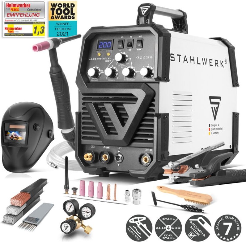 STAHLWERK Kombi Schweißgerät AC/DC WIG 200 ST IGBT Vollausstattung 200 Ampere