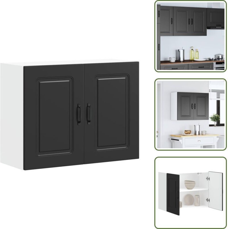 Küchen-Hängeschrank Kalmar Schwarz Holzwerkstoff - Küchen-Wandschrank - Küchen-Wandschränke - Wandschrank Küche - Küchen...