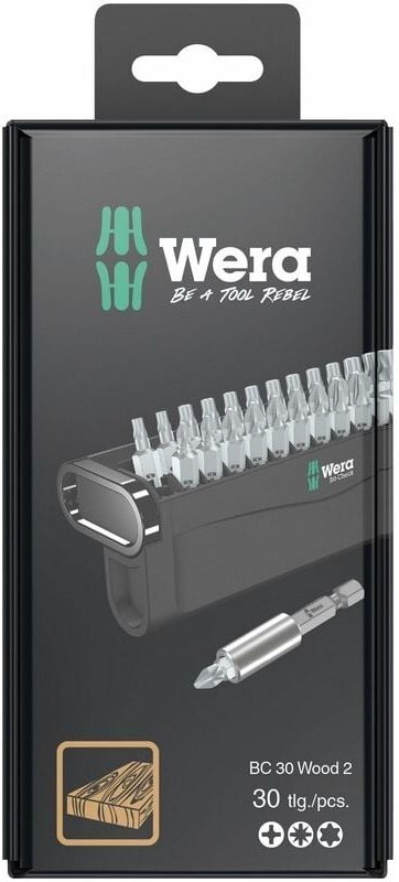 Bit-Check 30 Wood 2 sb 05057438001 Bit-Set 30teilig Kreuzschlitz Phillips, Kreuzschlitz Pozidri - Wera