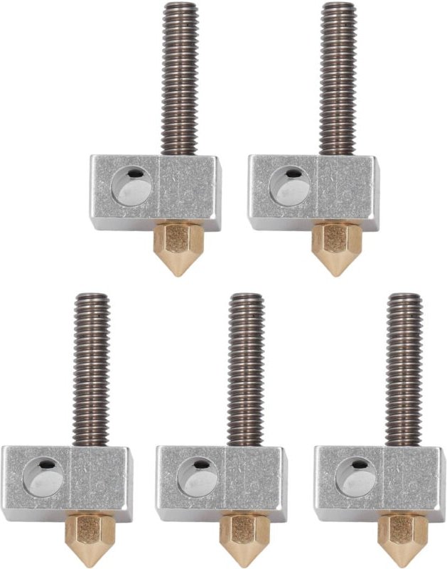 5sets 3D Drucker Messing Düse Hotend Kehle Rohr Heizung Block Extruder Teile für Anet A8 A2