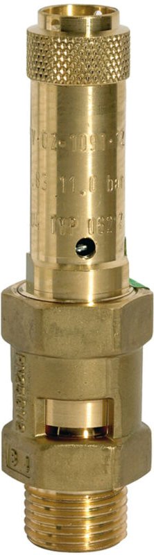 Sicherheitsventil, Messing, g 1/2, Ansprechdruck 0,3 bar - Riegler