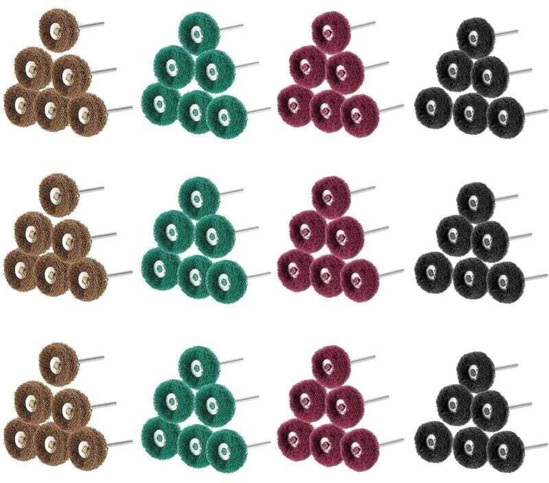 80 Stück 25 mm Schleifpolierscheiben, Polierzubehör für Dremel-Rotationswerkzeuge, Körnung 80/150/240/300, Scheuerschwam...
