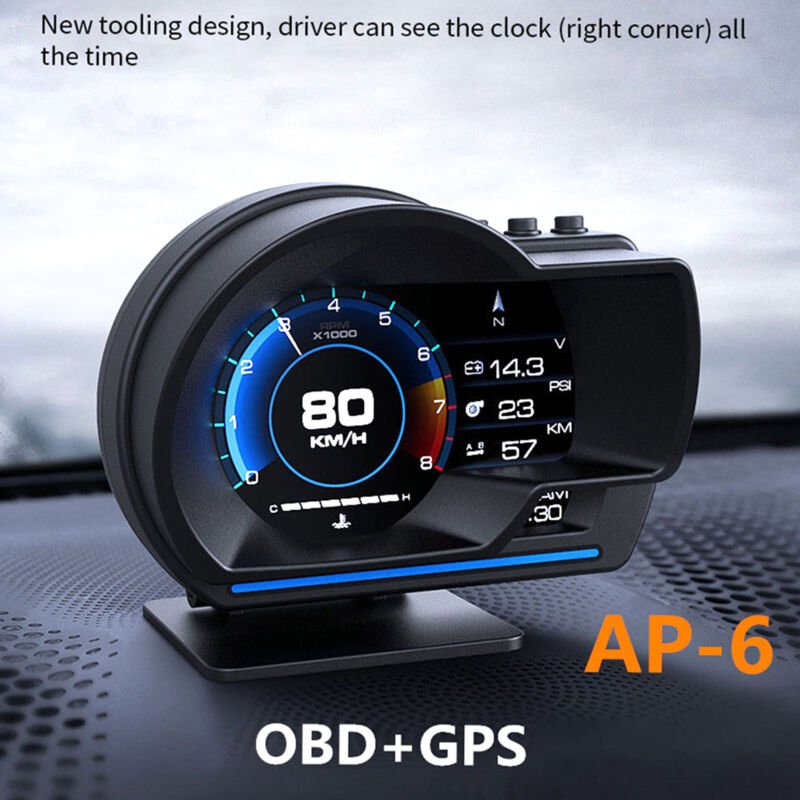 Auto-Head-Up-Display, obdⅱ+gps Smart Gauge High-Definition-Tachometer-Diagnosetool, OBD-Fehlercode-Beseitigung, sicherer...