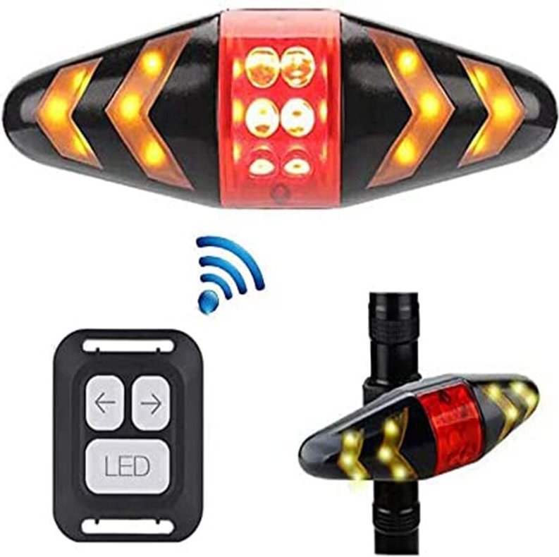 Thumbnail - Fahrradrücklicht mit Blinkern, ultrahelle LED-Sicherheitswarnung per usb wiederaufladbar, Fahrradbremsen-Rücklichter, ka...