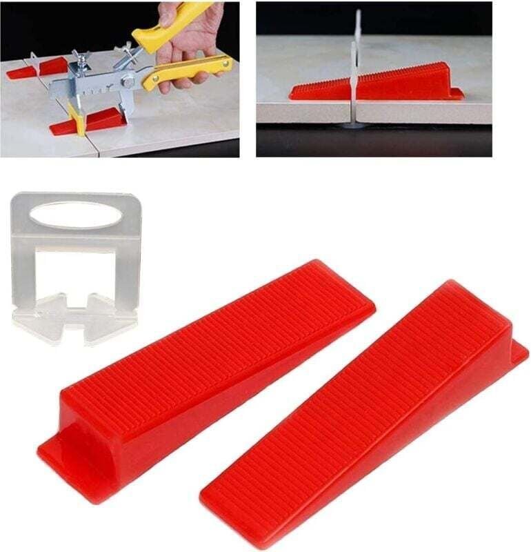 Thumbnail - Fliesen-Nivellierklammern, 100 Stück Nivellier-Abstandshalter-Clips, Bodennivellierungssystem + 100 Stück wiederverwendb...