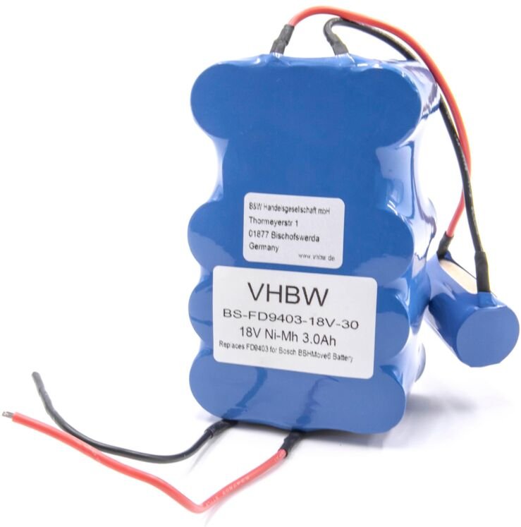 Akku kompatibel mit Bosch BBHMOVE6N/01 Home Cleaner Heimroboter (3000 mAh, 18 v, NiMH) - Vhbw