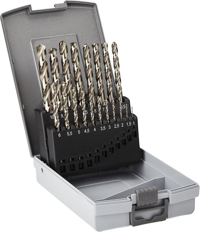 So-tech - Spiralbohrer-Set 19-tlg. ø 1-10 mm HSS-Co5 din 338N, 135° Premium Metallbohrer in Profi-Qualität mit 5% Cobalt...