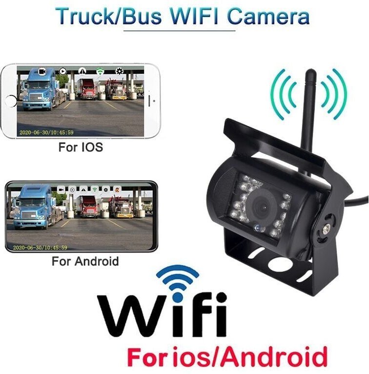 12V-24V hd wifi Drahtlose Rückansicht Kamera für Lkw 170 Grad Weitwinkel 50m Übertragung Abstand IP67 Wasserdicht Nachts...