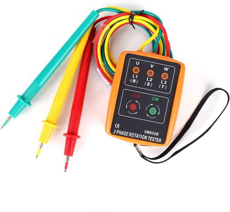 Dreiphasen-Phasenprüfer, SM-852B 60 V 600 V AC 20 Hz-400 Hz 3-Phasen-Drehzahlprüfer Anzeige Phasendrehungsprüfer