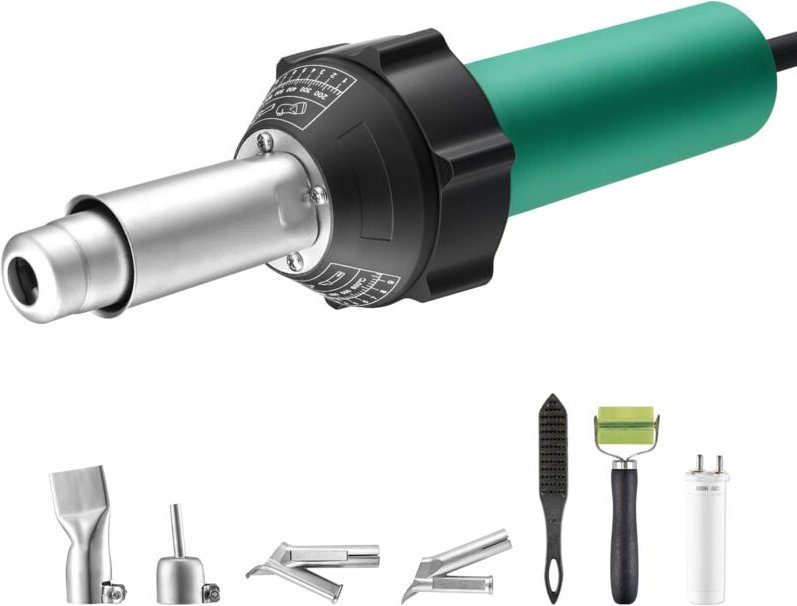 Mophorn - Heißluft-Kunststoffschweißgerät, 1600 w, Heißluftpistole, Brenner, pvc, tpo, Vinyl, Schweißset mit 7 Zubehörte...