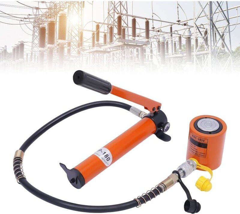 Hydraulik Handpumpe, 20-Tonnen 50mm CP-180 Handpumpe BSC-20 Hydraulischer Zylinder Hydraulikzylinder, Manuelle Hydraulik...
