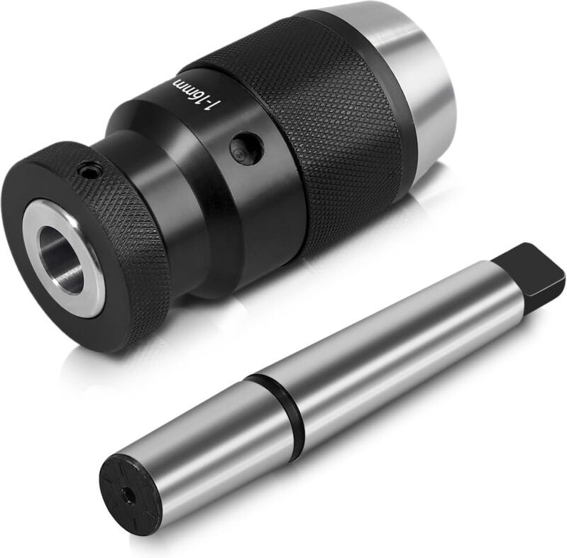 Superpräzises, selbstspannendes 1–16 mm Schnellspann-Drehbohrfutter MT2 – B18-Aufnahme für MK2-Drehmaschine