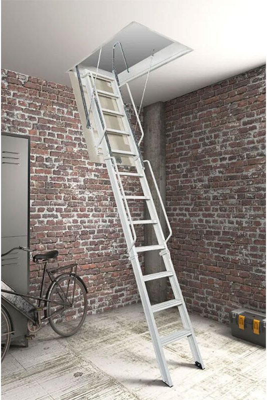 Matisère - Leiter mit Falltür 170x70cm - Höhe von 4,16 bis 4,25m - ACITRE/170-70-425