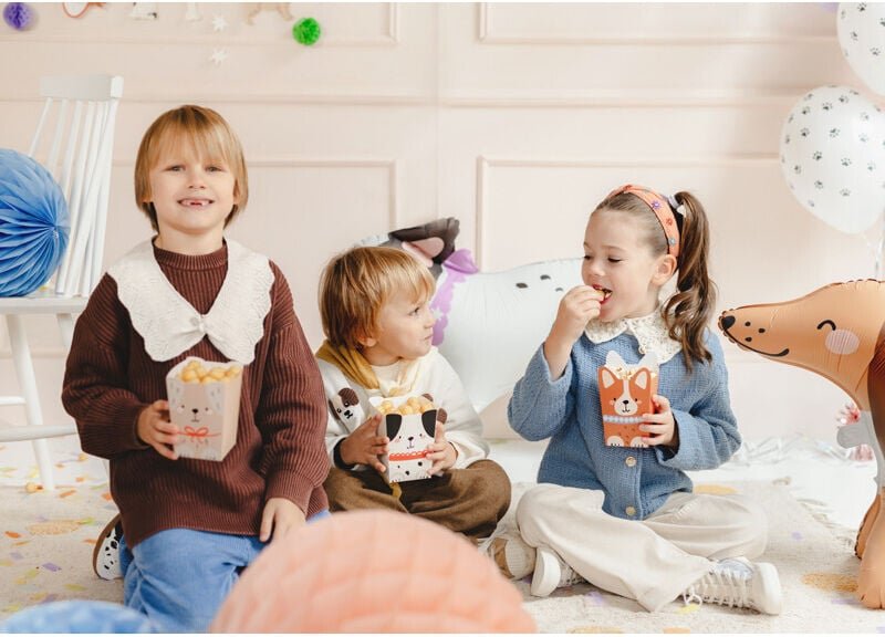 Popcornboxen Hunde, 8,7x8,7 cm, Mix (1 Packung / 6 Stk.)