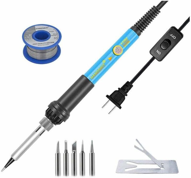 65-W-Lötkolben, + 5 Lötspitzen, kleiner europäischer Standard 220 V, professioneller Präzisionslötkolben, einstellbare T...