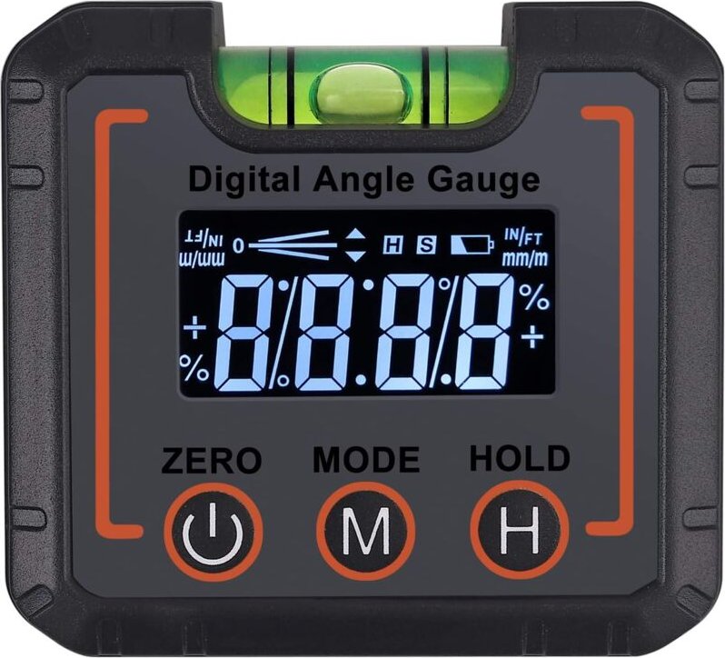 Professioneller digitaler LCD-Neigungsmesser, mit hochpräzisen horizontalen Blasen, magnetisch mit V-Nut, mit 2 Batterie...