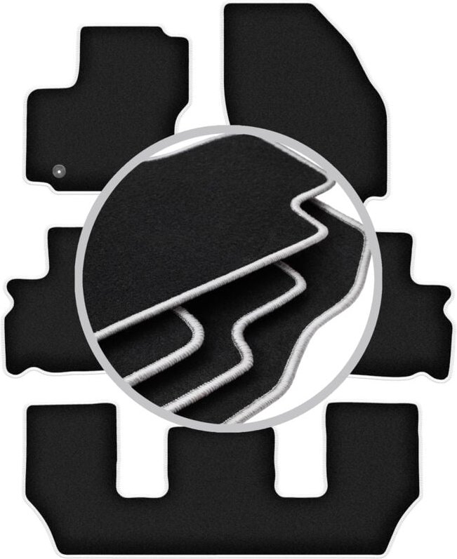 CARLUX-SILVER Autofußmatten für: Ford Galaxy MK2 7-Sitzer (2006-2011)