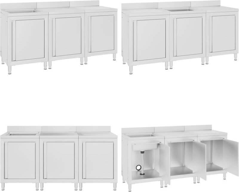 Gastro-Spülenunterschrank 180x60x96 cm Edelstahl - Küchenschrank - Küchenschränke - Home & Living