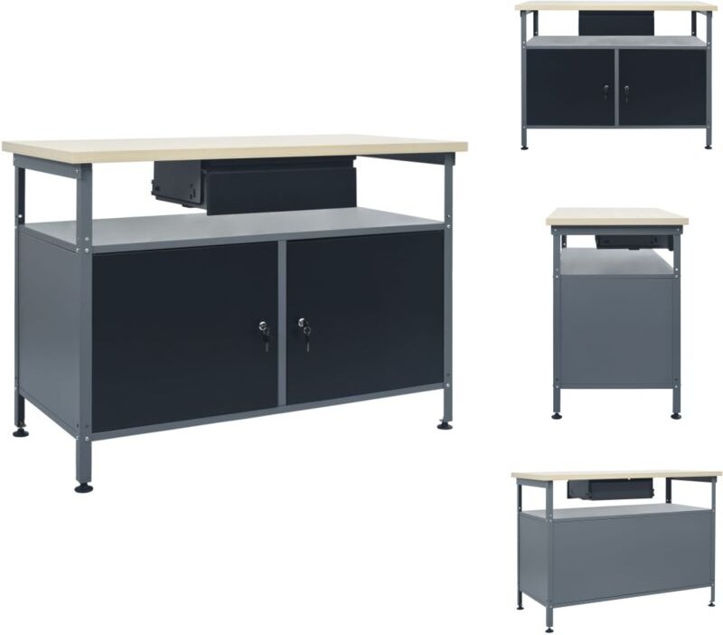 Vidaxl - Werkbänke - Living Werkbank Schwarz 120x60x85 cm Stahl - Schwarz