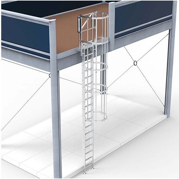 Matisère - Ortsfeste Steigleitern ohne Zwischenbefestigung - Steighöhe von 7.70 bis 8.00m - CS80-MR