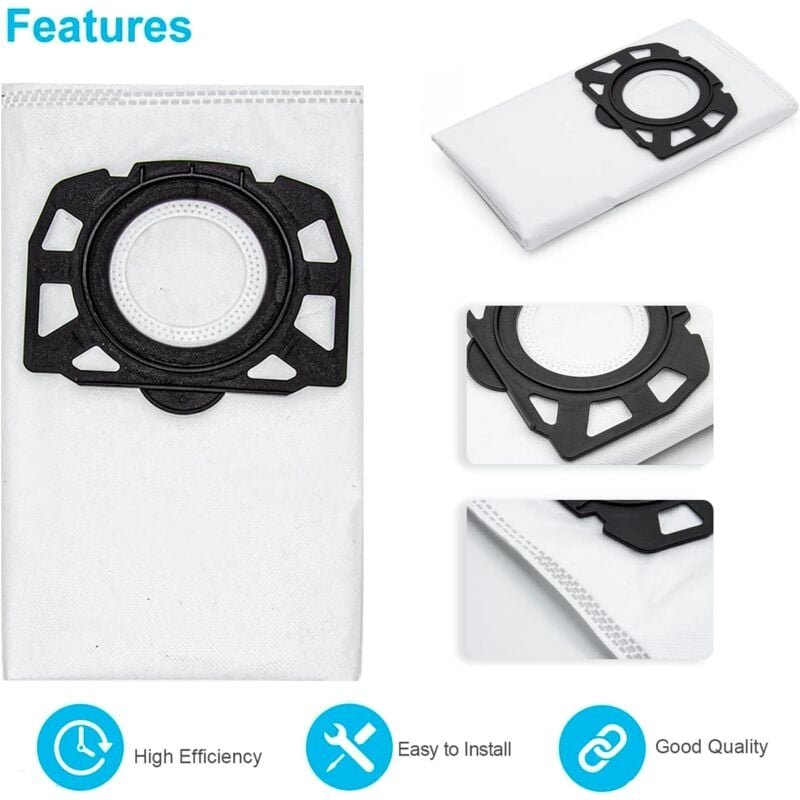 12er Pack Filterbeutel kfi 487, Zubehör für Kärcher Staubsauger WD4,WD5,WD6,MV4,MV5,MV6,WD4.000...WD5.999,2.863-006.0