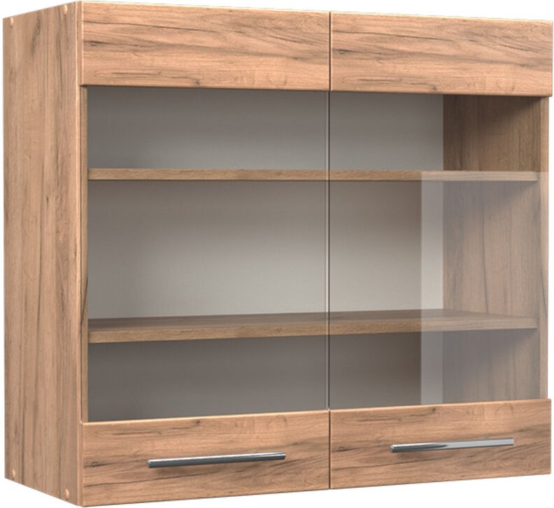 Küchenglasschrank Fame-Line, Goldkraft Eiche, 80 cm, Vicco