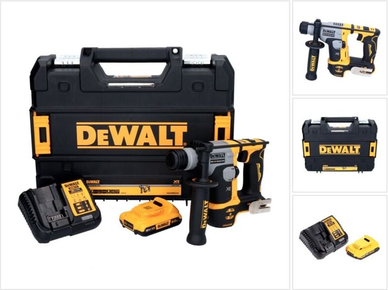 DeWalt DCH 172 D1 Akku Bohrhammer 18 V 16 mm 1,4 Joule SDS plus Brushless + 1x Akku 2,0 Ah + Ladegerät + TSTAK