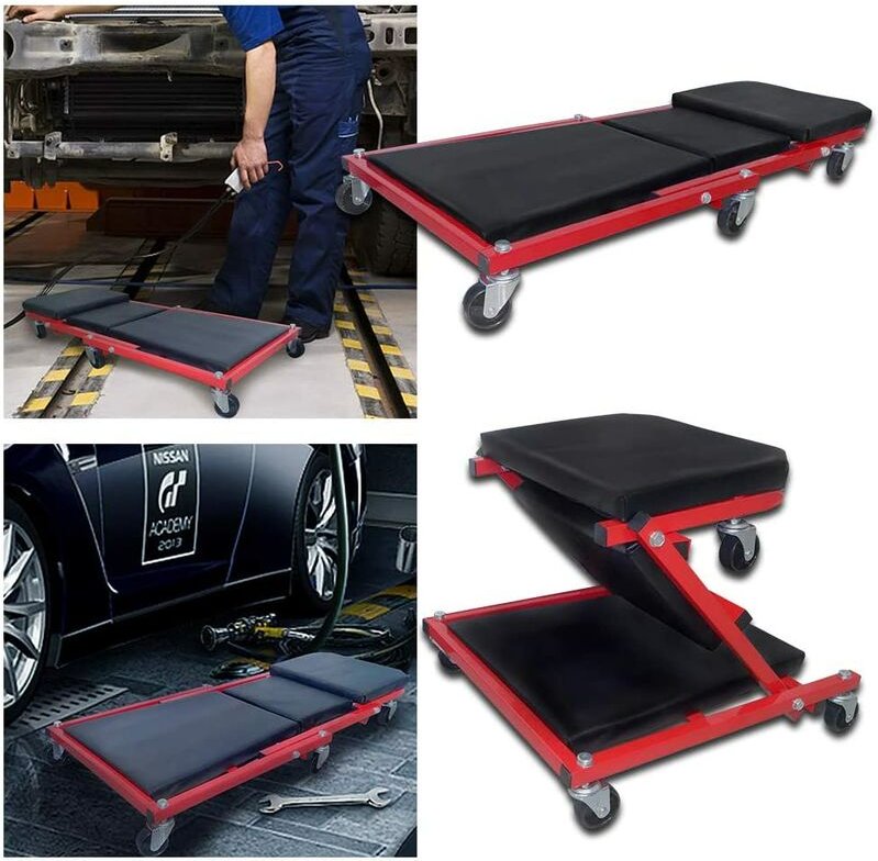 Werkstatt Rollbrett kfz 2 in 1 Werkstattliege Montageliege - Montagerollbrett Montageliege 360° Lenkrollen bis 150 kg - ...