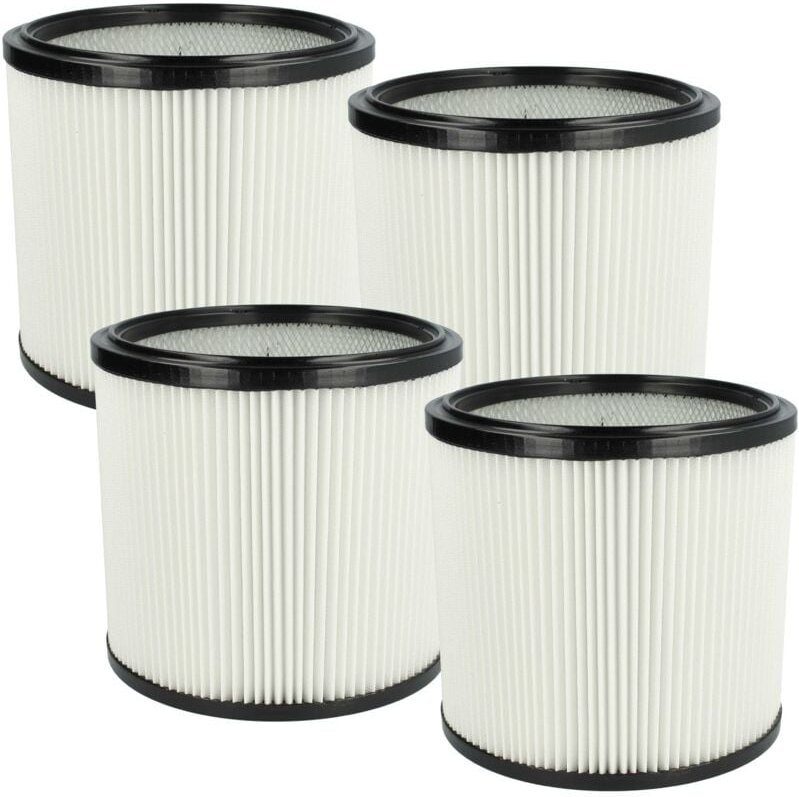 4x Faltenfilter kompatibel mit Starmix gs 3078 pz, 2078 pz Staubsauger - Patronenfilter, Schwarz Weiß, 3200 cm² - Vhbw