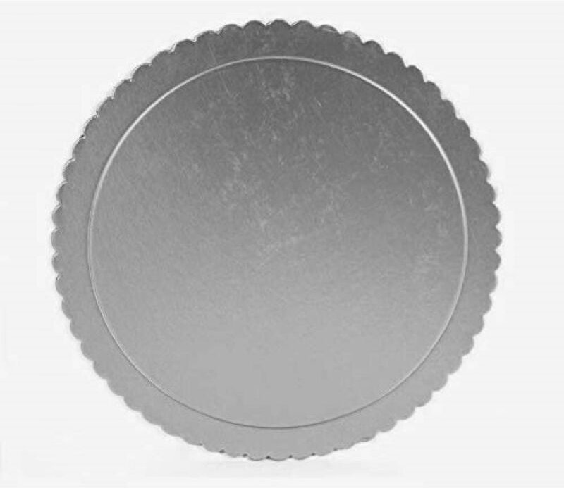 Trade Shop Traesio - Trade Shop - unter kuchenblech 3PCS flach 30CM 2MM silber runde karton transport tablett -