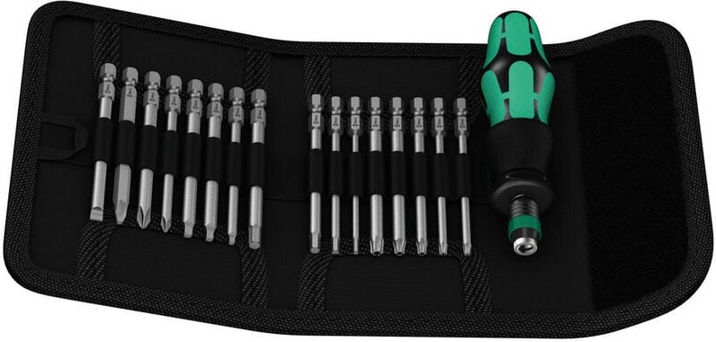Wera Kraftform Kompakt 60 05051042001 Bit-Set 17teilig Schlitz, Kreuzschlitz Phillips, Kreuzschlitz