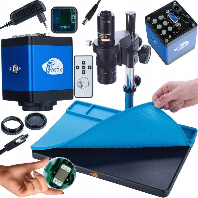 Thumbnail - Rosfix Earth Pro MCEP-0,5X Digitalmikroskop + Draco Blue PRO Kamera KMDBP-HDMI-VGA 2 MP Plantes PRO Serie + Silikonmatte...