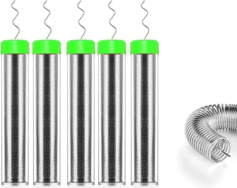 Bluedeer - 5 Stücke Lötzinn 0.8mm, Lötzinn Bleifrei mit Kolophonium kern, Lötzinn mit Flussmittel 5g, Solder Wire, Lötdr...