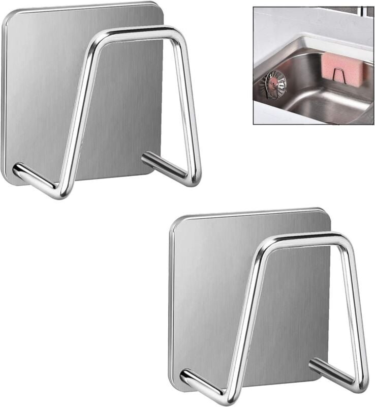 Thumbnail - 2er-Pack Schwammhalter für die Küchenspüle, selbstklebender Schwammhalter, schnelltrocknend, Schwammhalter für die Küche...
